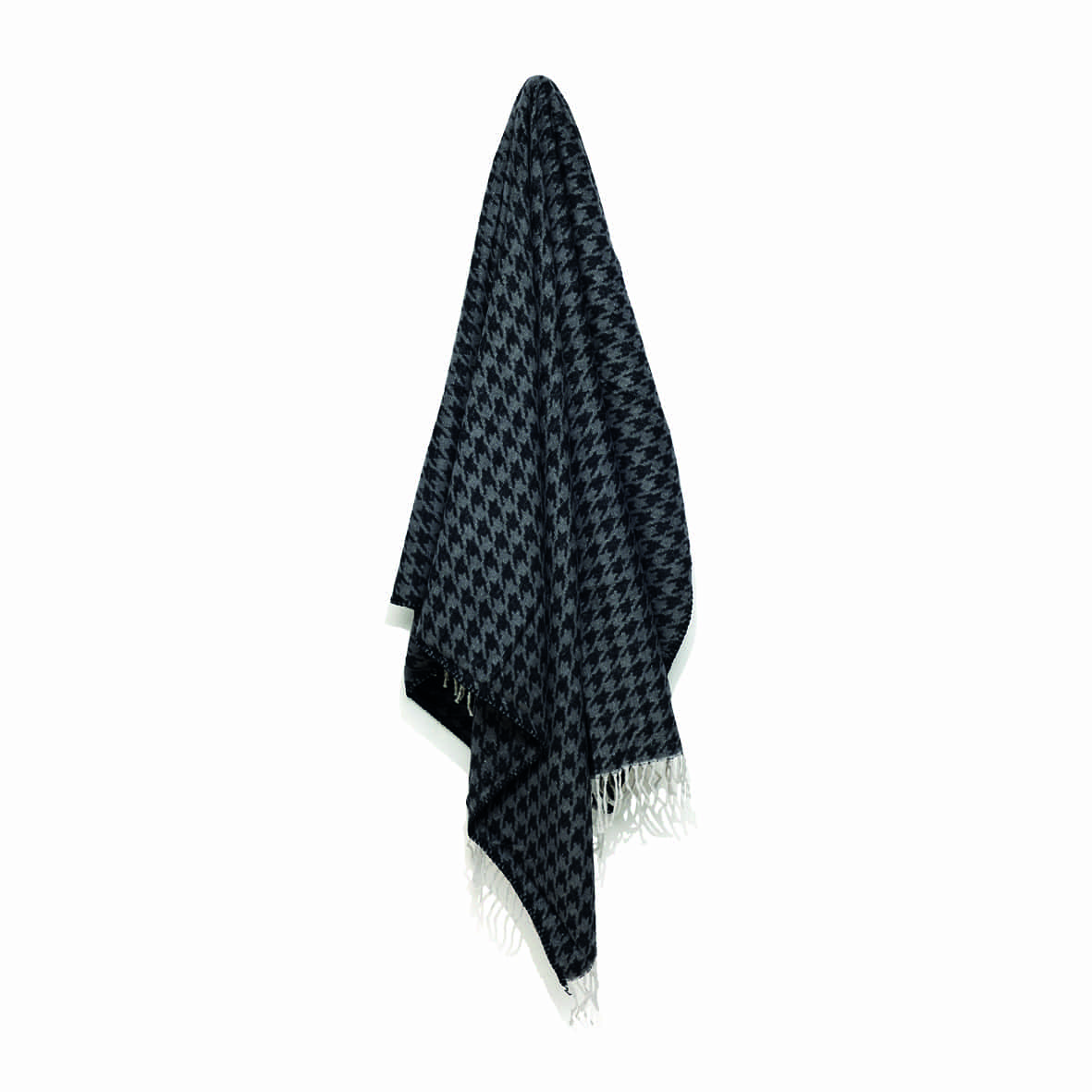 Plaid tissé Pied de poule Noir / Gris foncé - 130 x 170 cm