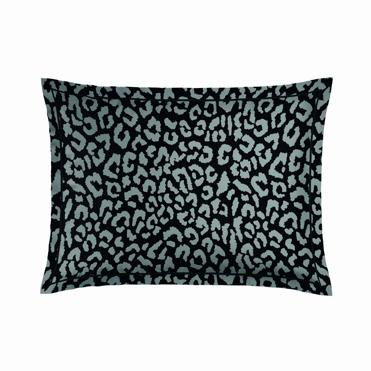 Taie d'oreiller satin de coton Dobby stripe woven / Instinct Noir - 2 x (50 x 70 cm)