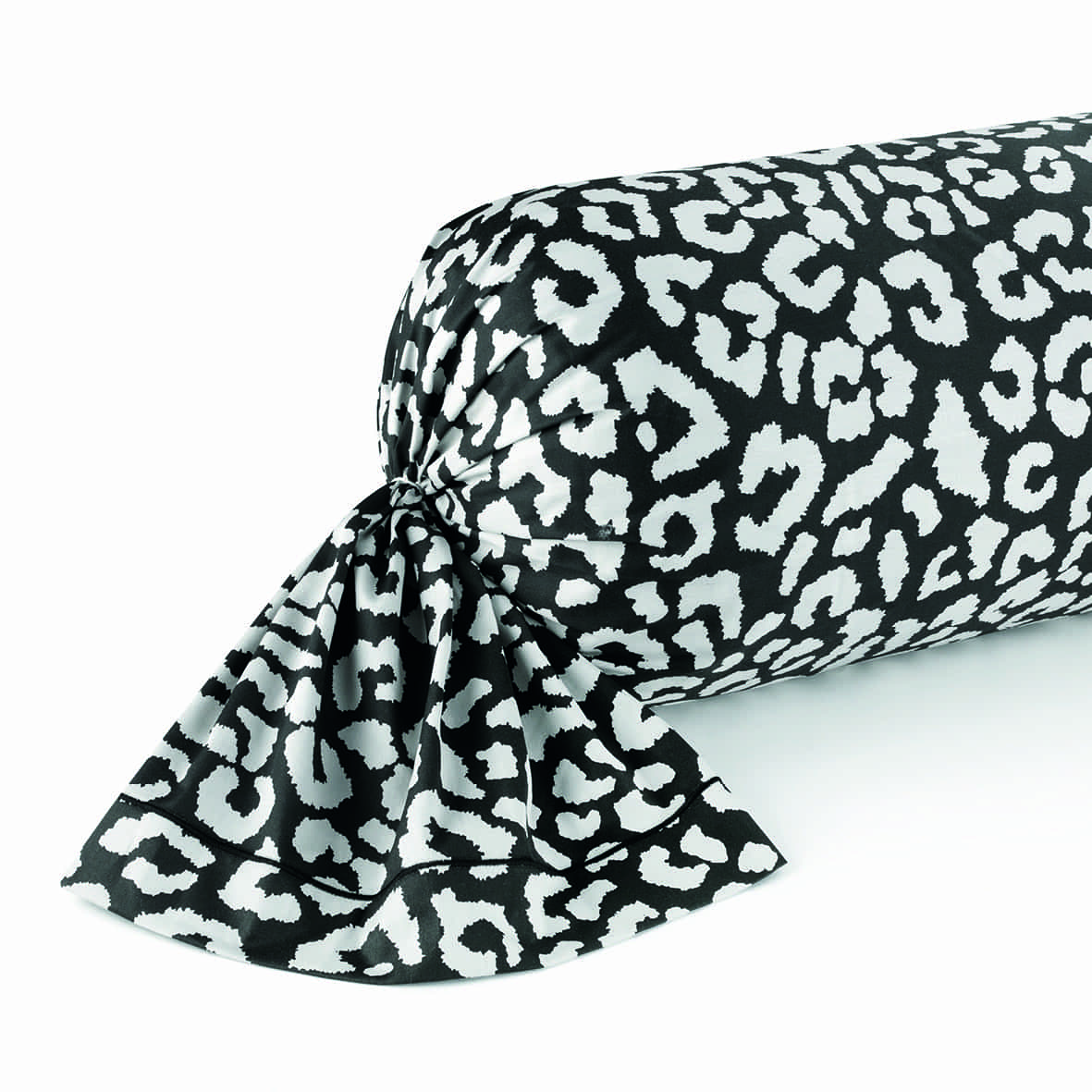 Taie de traversin satin de coton Instinct Noir - 43 x 210 cm