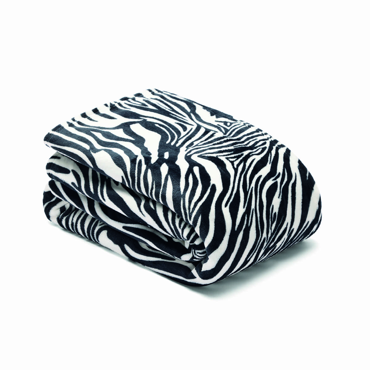 Plaid en polaire Wild stripe Noir / Blanc - 180 x 220 cm