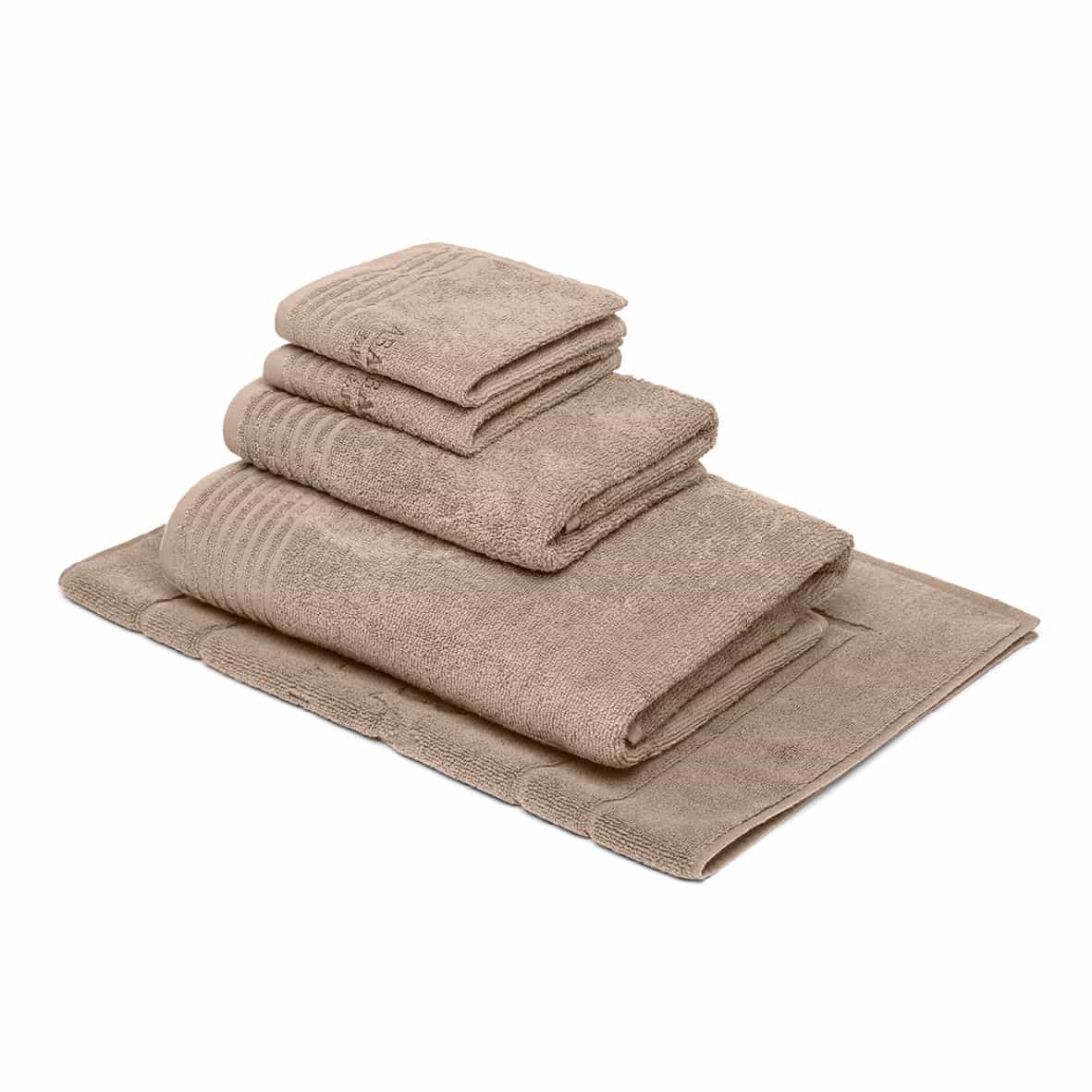 Ensemble complet de linge de bain coton peigné LT - Ecume Taupe