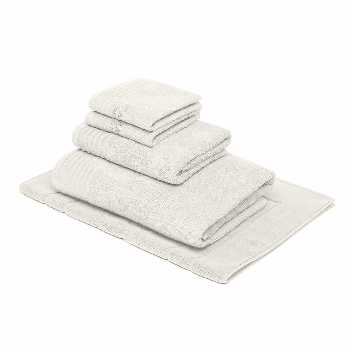 Ensemble complet de linge de bain coton peigné LT - Ecume Blanc