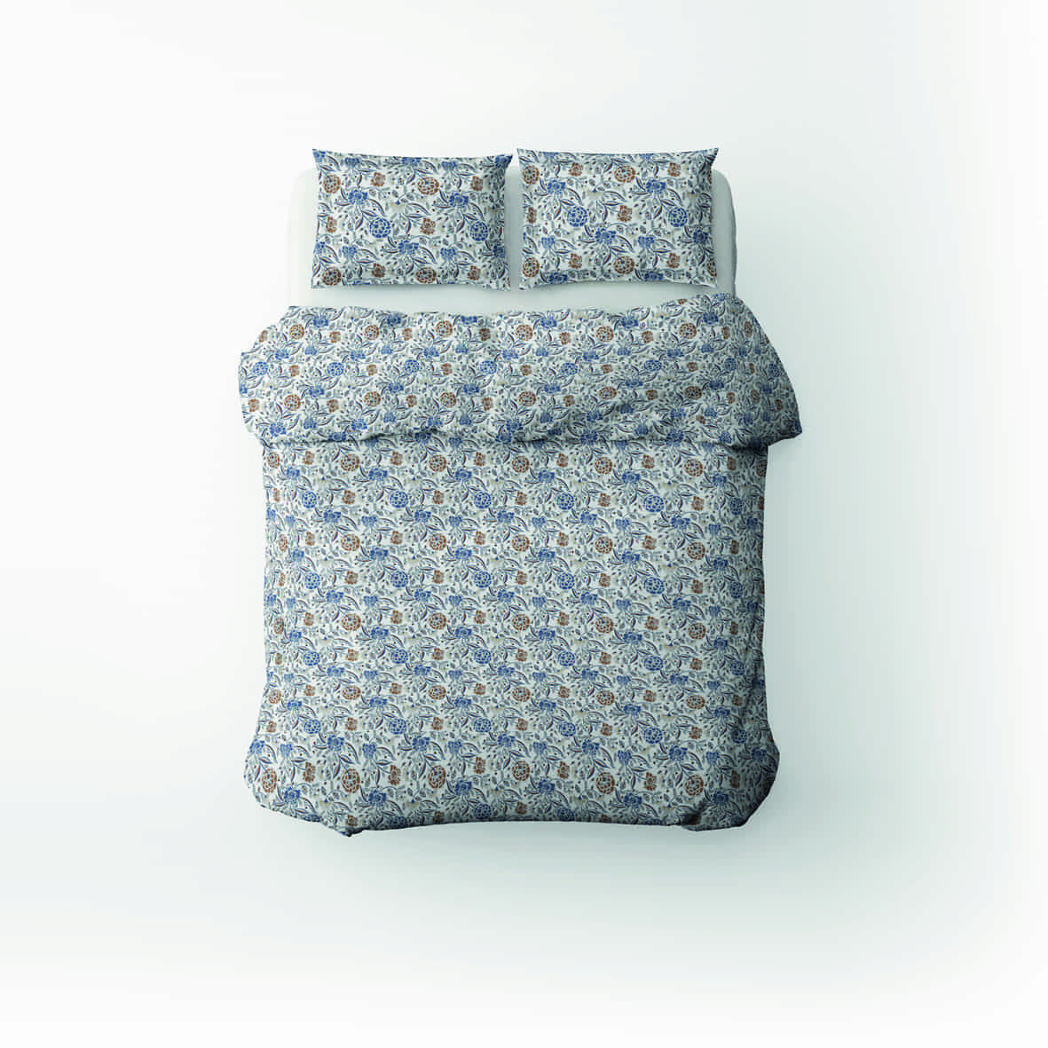 Housse de couette + taie d'oreiller satin de coton - Renaissance antique Blanc - 260 x 240 cm + 2 x (63 x 63 cm)